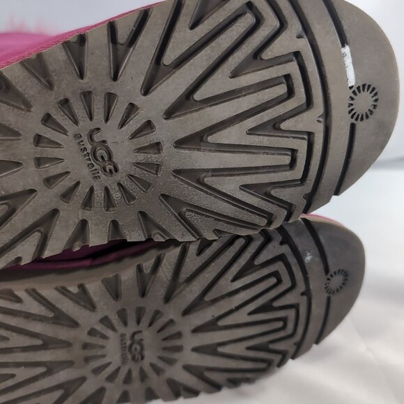 UGG Australia 3280 Boots Cerise Pink Bailey Bow US Women's 5 Mid Calf Sheepskin - Picture 13 of 16